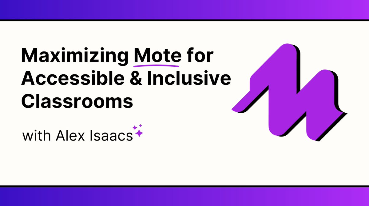 mr_isaacs_math's tweet photo. We're just over a day away from #MoteCon24 & the anticipation has me π₯³ I'll be sharing how @justmoteHQ π elevates accessibility + inclusivity for ALL learners!
Registerπ
https://t.co/v8kvyUpoIf
#edtech #motemagic #teachers #education @misskyritsis @Brit_Horn_IT @l_alston https://t.co/GBwvgOaLdV