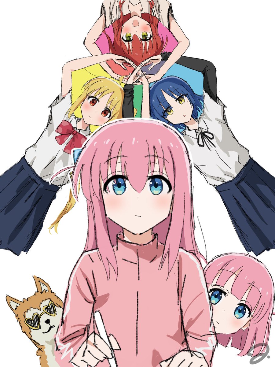後藤ひとり ,伊地知虹夏 ,喜多郁代 ,山田リョウ 「#今月描いたイラスト