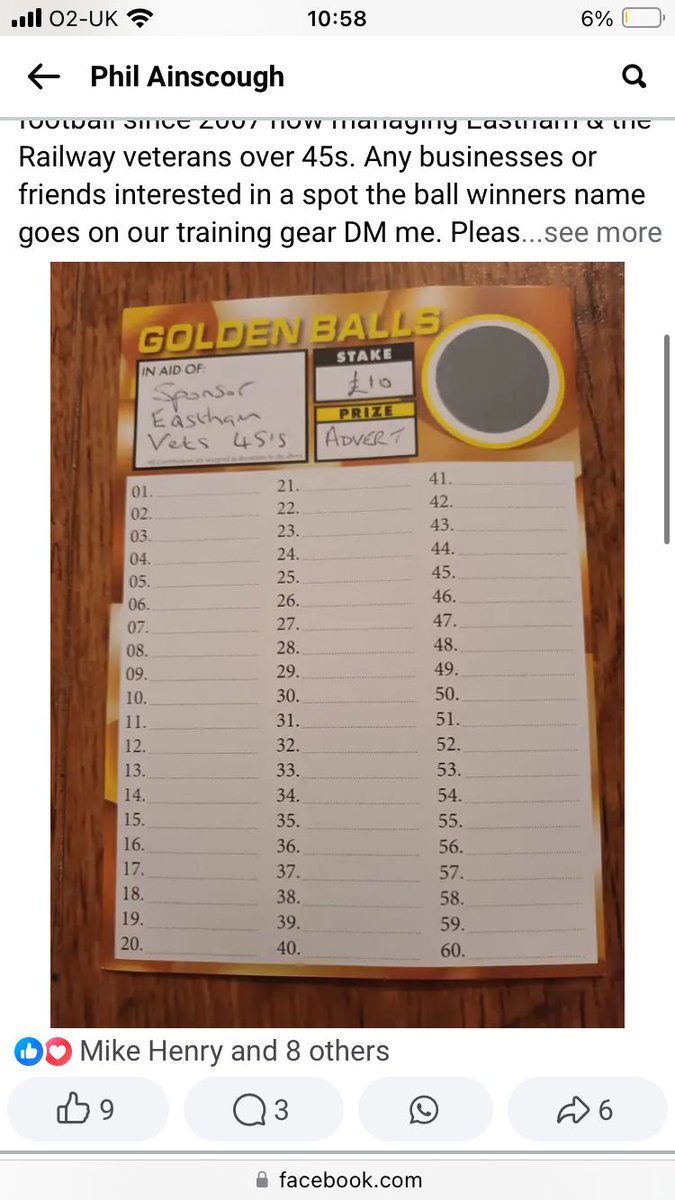 Put out this a week or so ago not had much response. The launderette which looks after my vets footy teams kit had a fire both kits went up with it. Appreciate any support £10 a number winner gets £300 and their name on the kit as a sponsor.