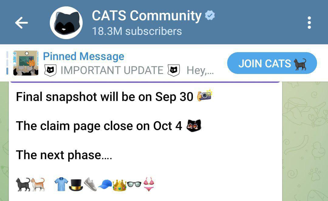 DigiPunjabNews's tweet photo. CATS Snapshot Tomorrow (SEP 30🔥) 

✅ $CATS deposit Last Date 4 October. 
Add Bitget and https://t.co/DlXdXvxKW8 Deposit for @Cats_telegram.
 
Join TG🔗:
https://t.co/oOI3rcSZMs https://t.co/Qd2p9QueCG