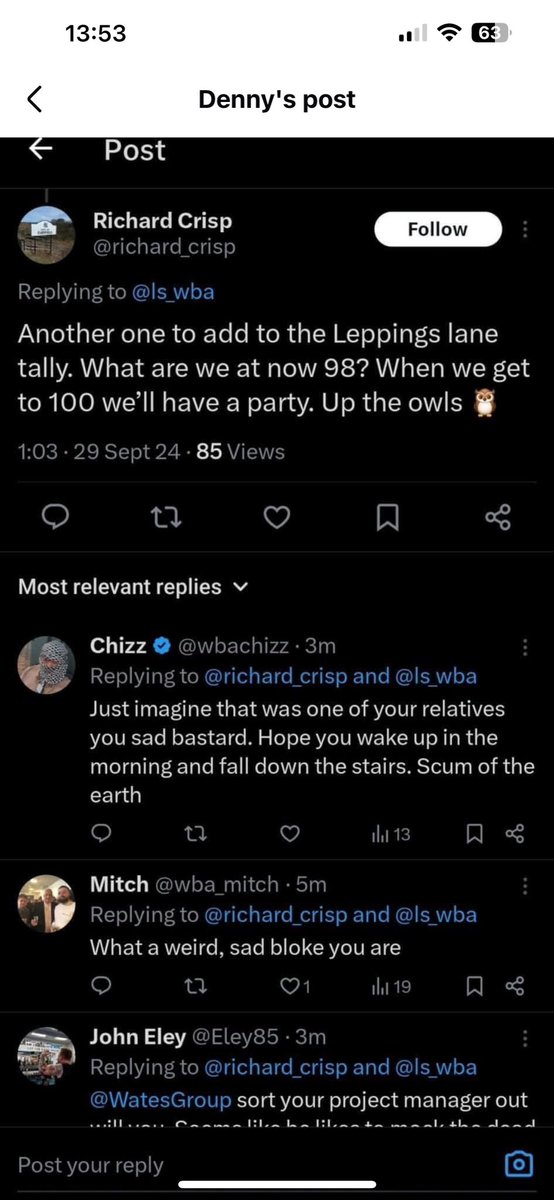 SCREW696's tweet photo. @WatesGroup @IHDevelopment Perhaps you need to have a word with your Project Manager Mr Richard Crisp!! 
The remarks made by Mr. Crisp are not only abhorrent on a human level but also reflect poorly on Wates Construction Group. Given his role as a Project Manager in your organisation. https://t.co/7SgtzR5Iwr