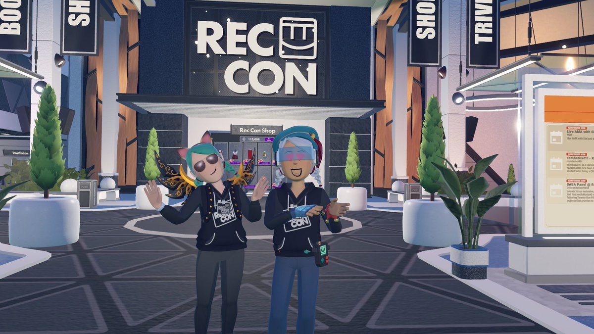 TarapeuticVR's tweet photo. Day 2 of Rec Con - met SO many awesome people including Meriesa! 😍Really enjoying this year's event - love the minigames in the main pavilion. I'm not done exploring yet! Bring on Day 3! #recroom #reccon #reccon2024 #rrcommunitygoals #recroomcommunity #recroomphotos #vr https://t.co/yeUAudwaeh