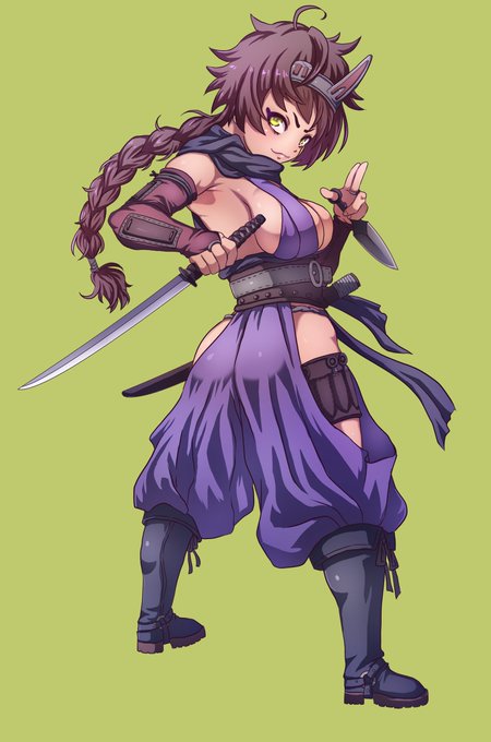 #サムライヴァンキッシュ
狐地ランマルのバトル時立ち絵できた!
服も破れ差分を作る予定です☺ 