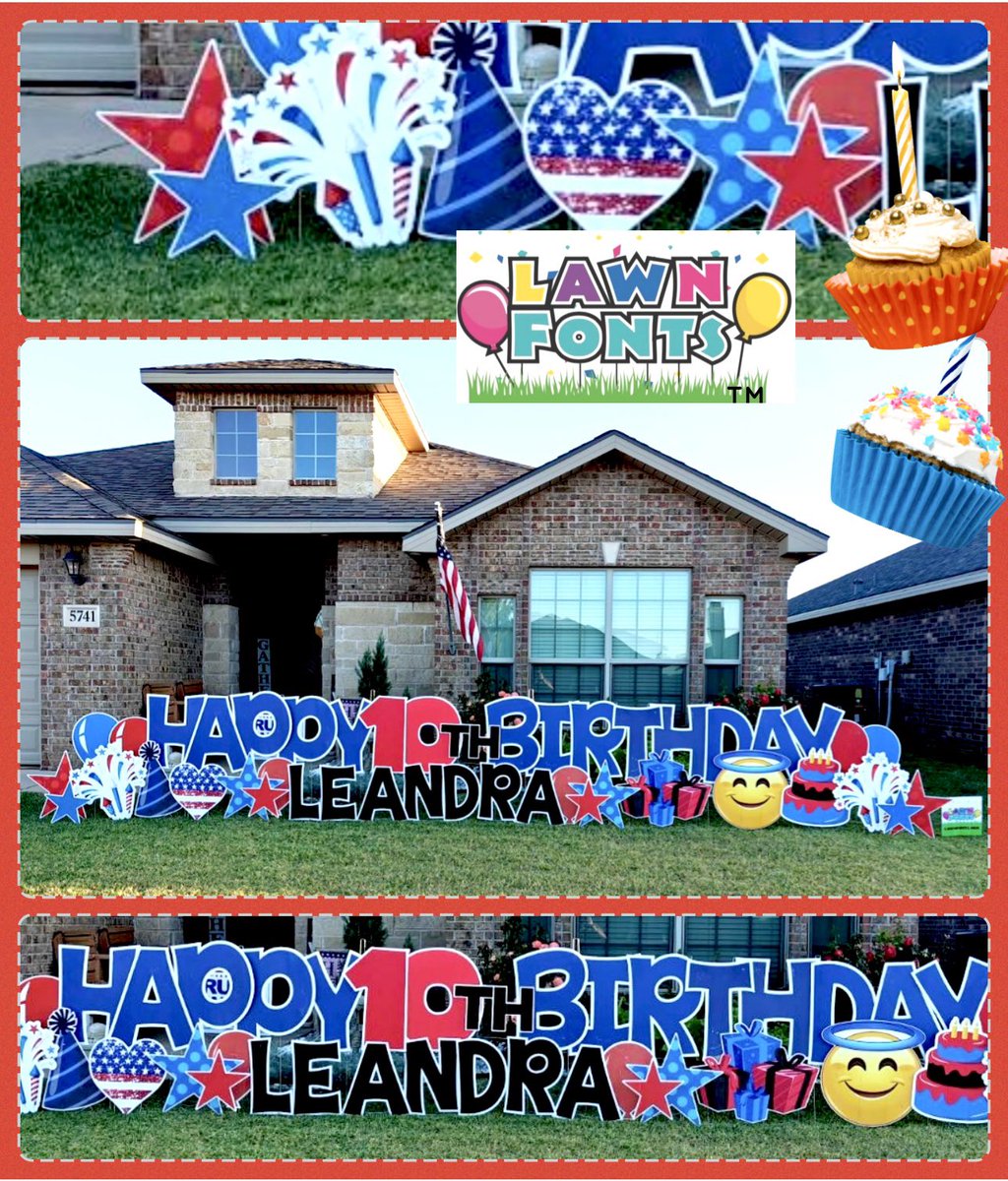 Double digit alert‼️💙🚨 Leandra turned 1️⃣0️⃣! 🥳🎉🎂 Happy Birthday! Hope you had a fabulous day! 🤩 Lawnfonts.com #celebrate #doubledigits #sayitwithus #birthdays #yardsignrentals #yardsigns #lawnfontslubbock
