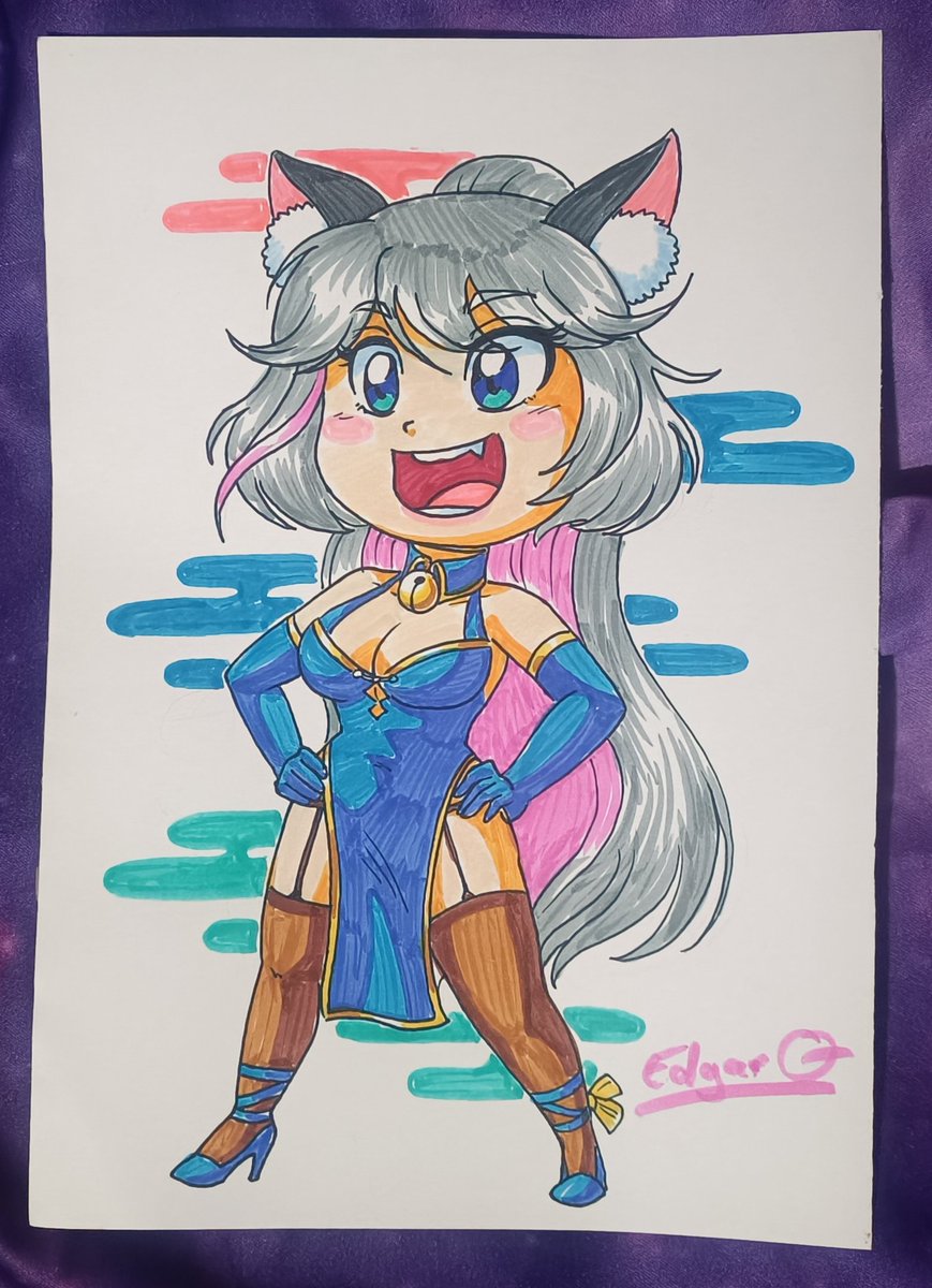 Un tributo para <a href="/Tammy_BB_Vtuber/">Tammy_bb (Moñoñongo)|🫔</a> una carismática diosa/chica/gata/mono?... Que me acompaña las madrugadas de trabajo. Gracias por hacer agradables los momentos de silencio en casa. #ArteConTammy #Vtubber #Tammy_bb #chibi #markers