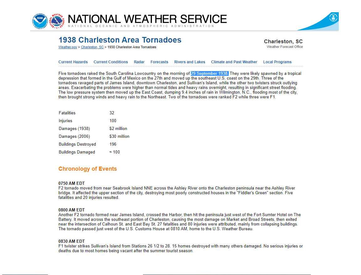 Don Penim (@don_penim) on Twitter photo <a href="/ChrisMartzWX/">Chris Martz</a> Thanks Chris for reminding people about weather history ... long before dramatic smartphone videos
Let's take a look at this date = September 29
~~ SEP 29, 1938
FIVE TORNADOES raked the South Carolina Low-country in the morning.
3 of the tornadoes ravaged parts of James <a href="/ChrisMartzWX/">Chris Martz</a> Thanks Chris for reminding people about weather history ... long before dramatic smartphone videos
Let's take a look at this date = September 29
~~ SEP 29, 1938
FIVE TORNADOES raked the South Carolina Low-country in the morning.
3 of the tornadoes ravaged parts of James