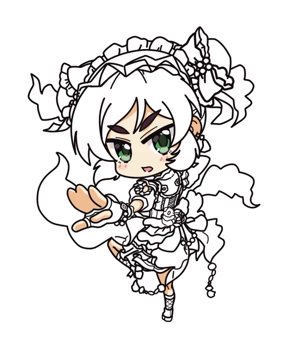 ここまで描いて納得した描き直そう腰から下を(-ω-;) 
