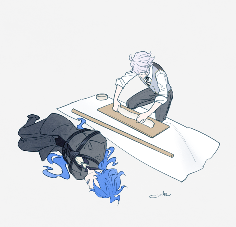 「拙者がゴシックだった頃と蕎麦打ち名人のアズ~ル氏 」|おうかのイラスト