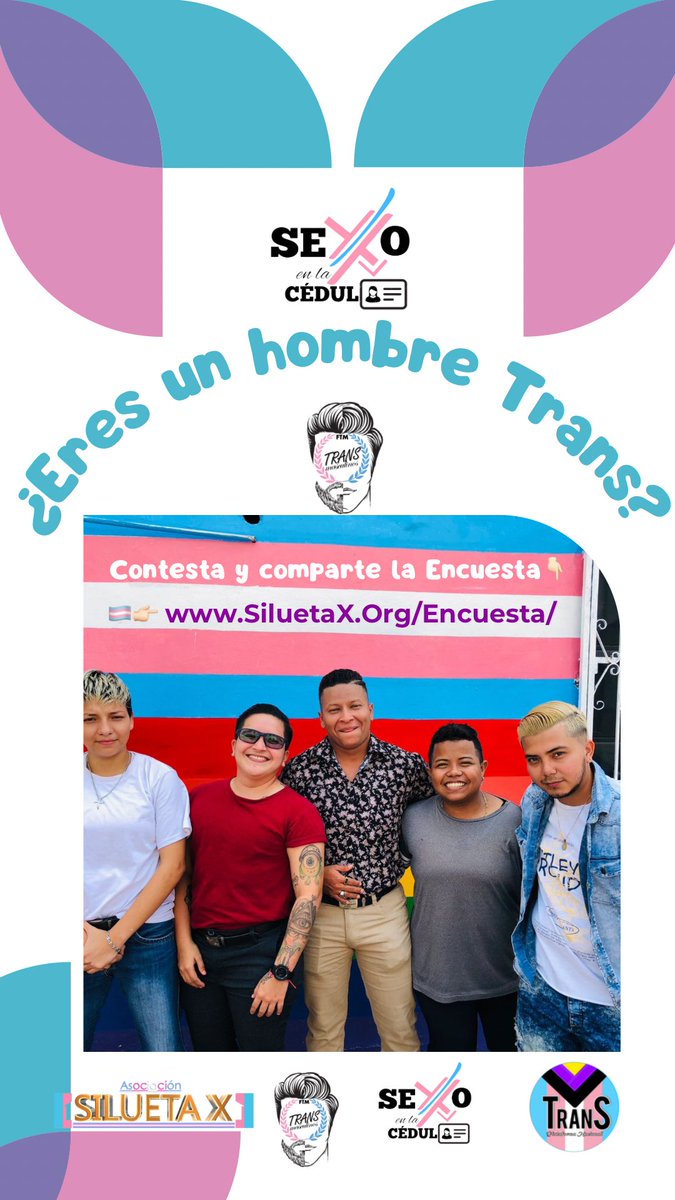 🏳️‍⚧️🏳️‍🌈 ¿Eres un Hombre Trans (transmasculino)? Responde y comparte! 👇🏻

🏳️‍⚧️🏳️‍🌈👉🏻 siluetax.org/encuesta/ 

Campaña #SexoEnLaCedula
Plataforma Nacional Trans “CoaliTrans” 
Asociación Silueta X (0982001871)
Asociación Transmasculinos - Hombres Trans Ecuador (0981339708) 🏳️‍🌈🏳️‍⚧️