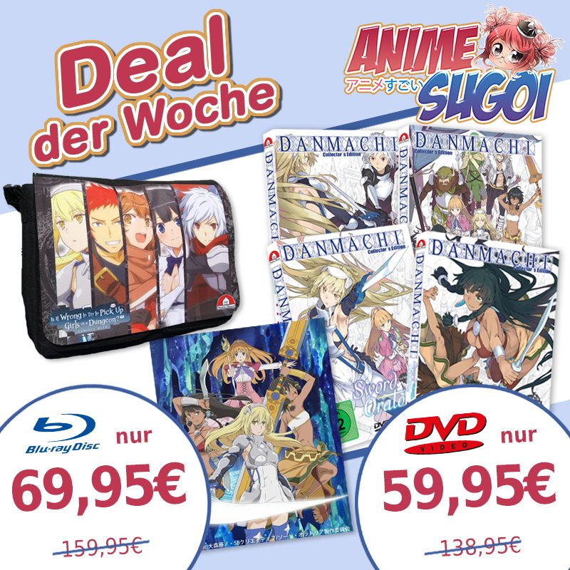 anime_sugoi_de's tweet photo. Ab sofort könnt Ihr das #Danmachi - #Sword #Oratoria Bundle – Collector´s Edition auf DVD oder Blu-ray mit #Tasche & #Textilposter zum absoluten Preishammer bekommen!〽️🫨
➡ Zum Deal bei uns im Shop!🛒
➡️#Bluray: https://t.co/fHGhQS5z55
➡️#DVD: https://t.co/PgwDyg8nO2
#anime https://t.co/8MsIkV3tEr