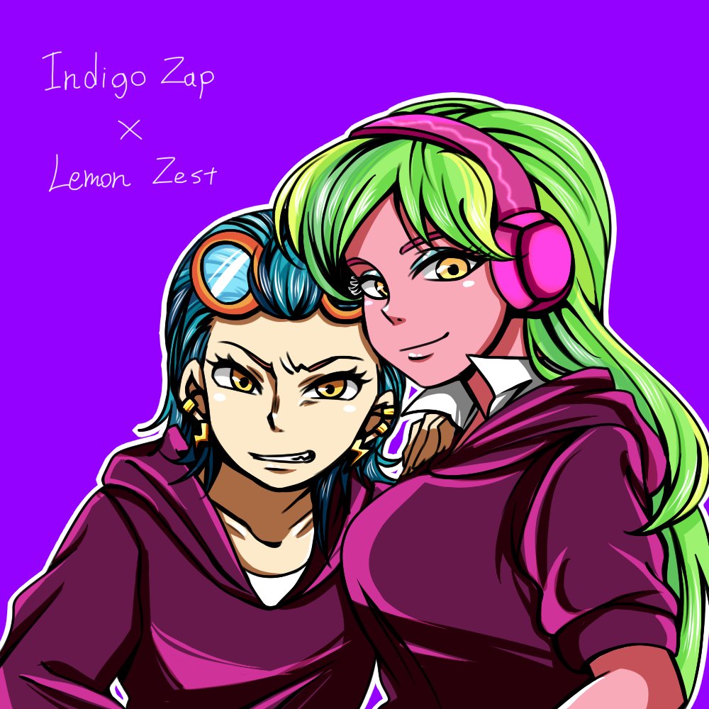 「インディゴザップ単体と インディゴザップ×レモンゼスト過去絵 lemonzap 」|ライカのイラスト