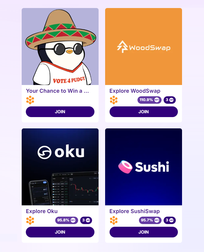 CryptoDuck_TH's tweet photo. หวย Pudgy เงินล้าน

Jumper (@jumperapp) ร่วมกับ @rootstock_io จัดแคมเปญแจก Pudgy Penguins NFT x 2 ชิ้น มูลค่ารวม $52k นอกจากนี้ยังมี $150k in rBTC rewards สิ้นสุด 8 ต.ค.

เข้าร่วมง่ายๆ ให้ bridge สินทรัพย์โดยใช้ https://t.co/oRm63CO1JR มูลค่า >$69 จากเชนใดก็ได้ไปที่ Rootstock โดยรับปลายทางเป็น $rBTC (แอดแนะนำให้บริดจ์จาก $BTCB บน BNB Chain ลองแล้วค่าธรรมเนียมอยู่ราวๆ ~$2)

บริดจ์เสร็จแล้วก็รอ verify เควส ใช้เวลารอ 8-24 ชั่วโมง (ใน Galxe บอกสิ้นสุด 1 ต.ค. ดังนั้นเหลือเวลาไม่มาก)
👉 https://t.co/CAG0X30jPe

ถ้าต้องการแค่ลุ้น Pudgy ก็แค่นี้ครับ แต่ถ้าต้องการได้ 3+3+3 Jumper XPs และ rBTC rewards ก็ไปทำอีก 3 เควส ซึ่งปรากฎอยู่ที่
👉 https://t.co/epFI9mOHEN

-----

1⃣ WoodSwap
Deposit liquidity into RUSDT/WRBTC pool (0.05% fee tier)
https://t.co/6Xl7KlNwts

2⃣ Oku
Deposit liquidity into into ETHs/WRBTC pool
https://t.co/n7i5fL4tWc

3⃣ SushiSwap
Deposit liquidity into DOC/rUSDT pool
https://t.co/eeWx7eWqZu