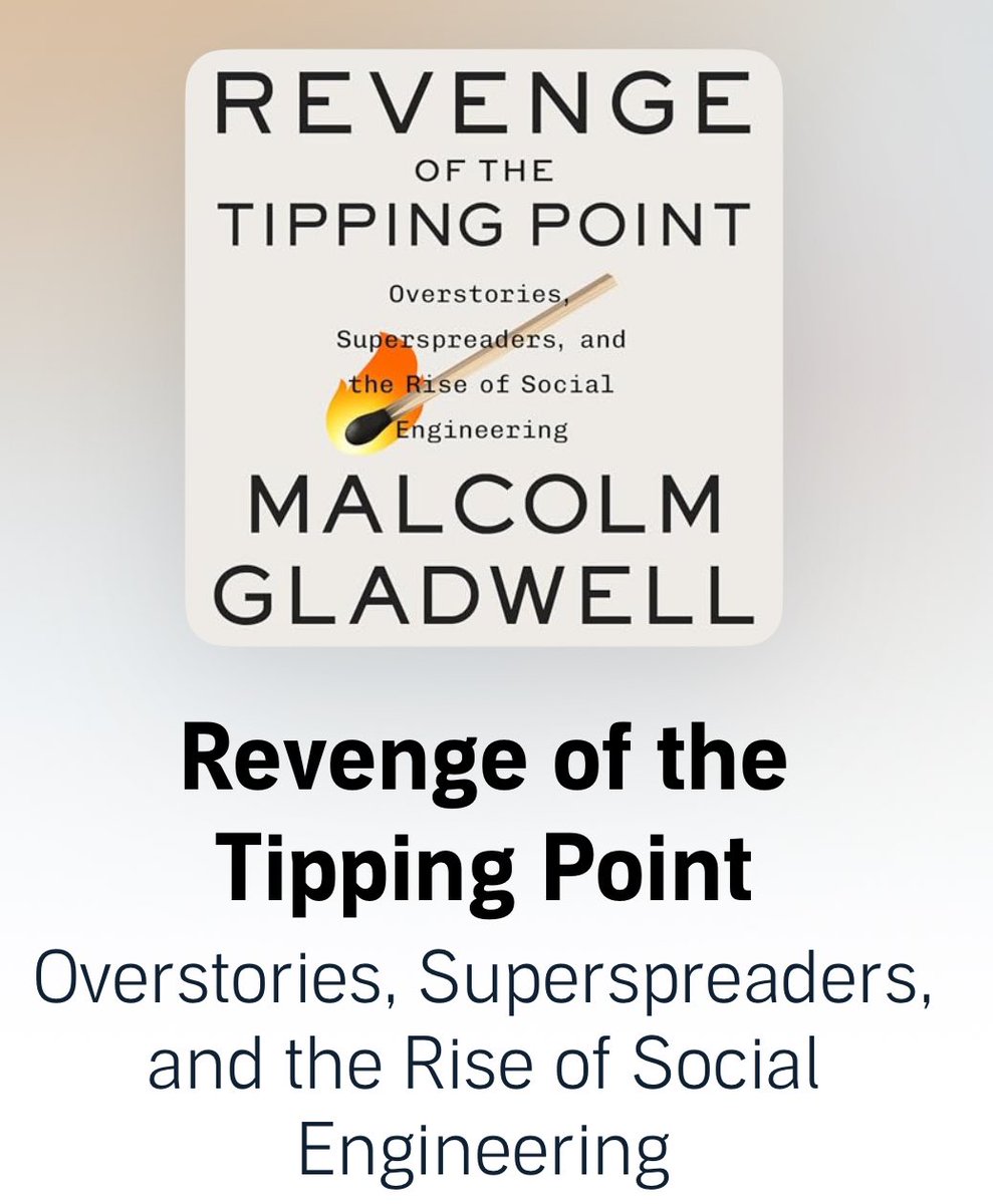 So excited about the new Malcom Gladwell book that comes out Oct 1! If you can’t reach me for the first two days in October, it’s because I’ll be reading. 📖 🤓
