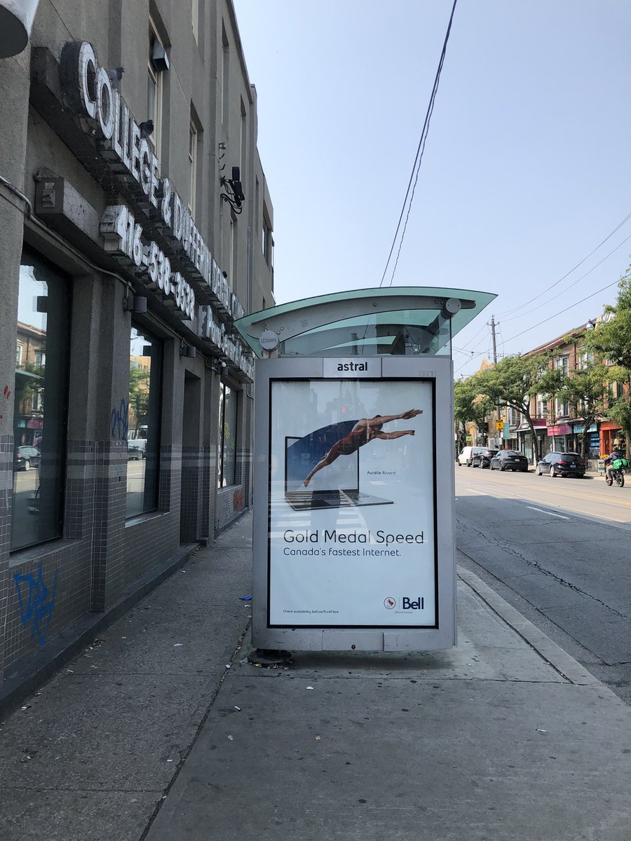 CJWesley1's tweet photo. Hi @TTChelps - why is this streetcar shelter at Dufferin &amp; College in the middle of the sidewalk? Pedestrians have to walk single file to get past, and it’s tight for people with mobility devices or strollers. Could the shelter be moved closer to the curb? https://t.co/UgnjG6TSLZ
