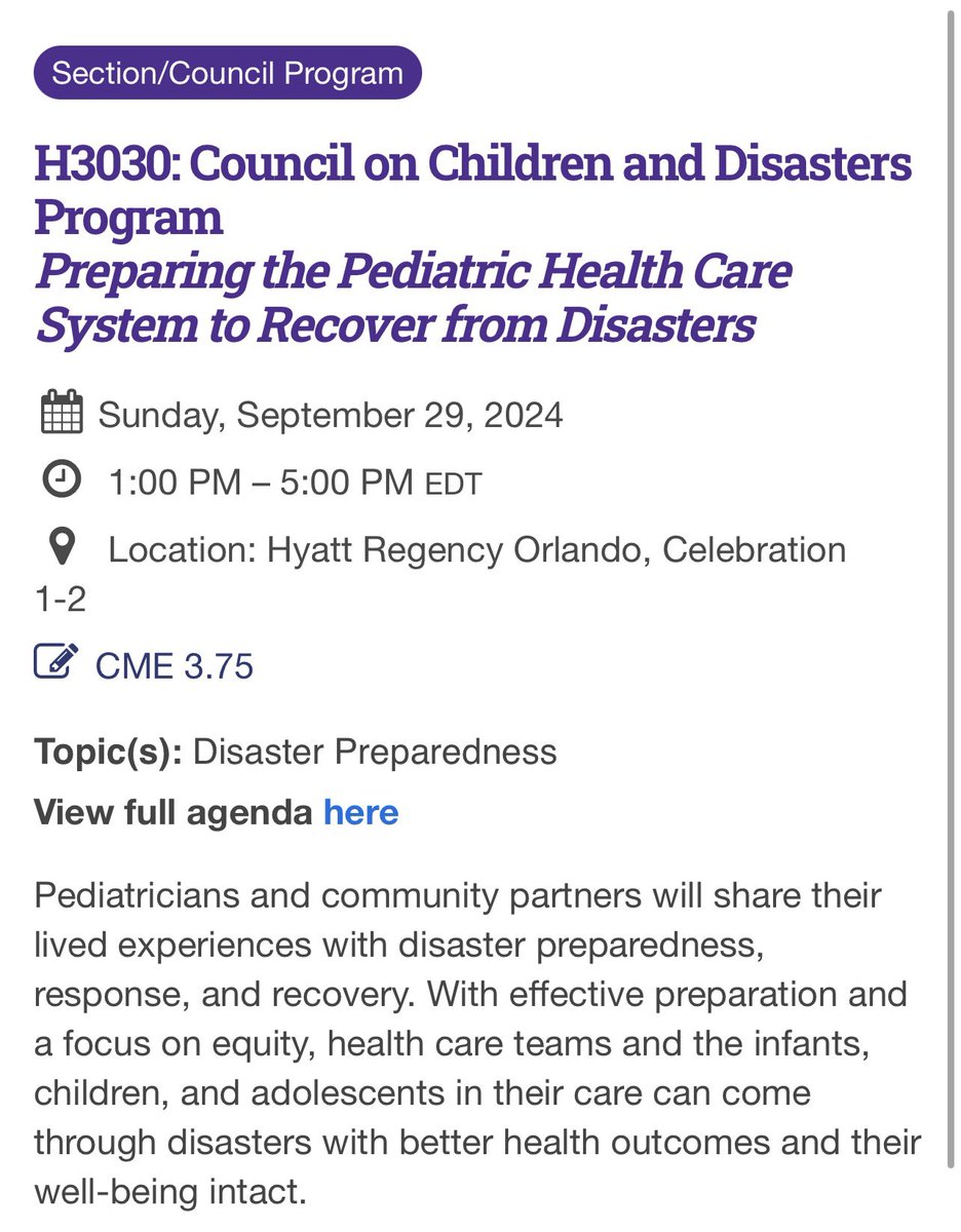 Hazel Jeong (@hazelline_) on Twitter photo Join us this afternoon for an amazing program - council on children and disasters (COCD) <a href="/AAPexperience/">AAP National Conference & Exhibition</a>
This year we focus on disaster recovery
‘Preparing the pediatric health care system to recover from disasters’
dr Cindy Calderon, Dr Jeanne Marconi, and @Malia_Dalio Join us this afternoon for an amazing program - council on children and disasters (COCD) <a href="/AAPexperience/">AAP National Conference & Exhibition</a>
This year we focus on disaster recovery
‘Preparing the pediatric health care system to recover from disasters’
dr Cindy Calderon, Dr Jeanne Marconi, and @Malia_Dalio