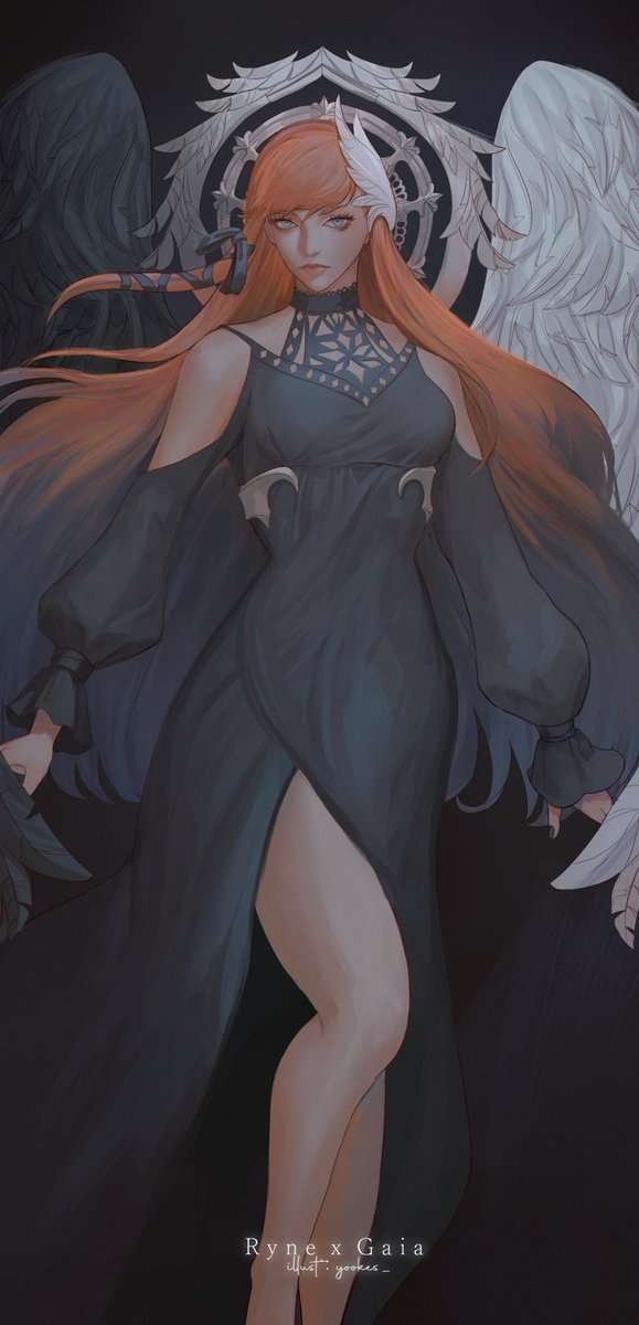 My interpretation of Ryne and Gaia's fusion from the 7.1 keyart (｡Ŏ ᗜ Ŏ ̆ ｡) 

#FFXIV
