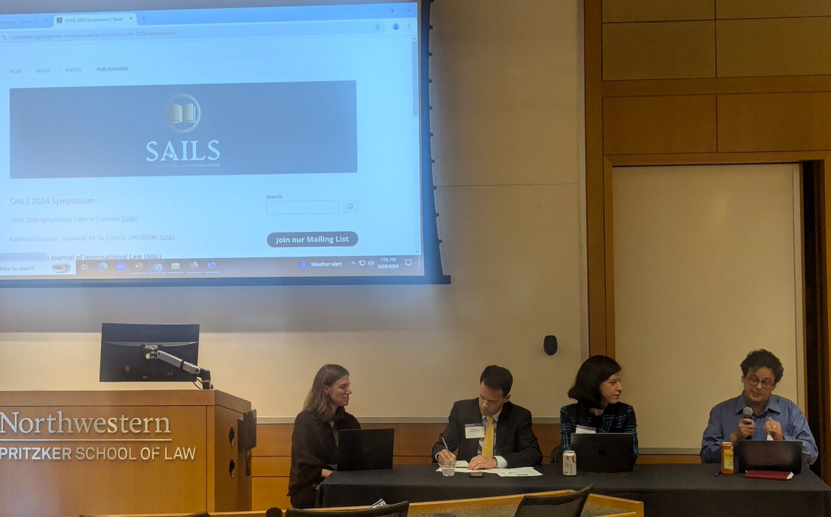 SAILS: Study & Analysis of Int'l Law Scholarship (@sails_intl_law) on Twitter photo Great SAILS convo <a href="/asilorg/">ASIL</a> Int'l Law & Social Sciences Conf <a href="/NorthwesternLaw/">Northwestern Law</a>. 👏3 terrific scholars discussed how they engage w/interdisciplinary work in IL: <a href="/ElenaChachko/">Elena Chachko</a> @MatthewErie Joe Conti <a href="/UWSoc/">UW-Madison Sociology</a>. Highlights from sociology, anthropology, poly sci. Moderated by <a href="/Claussen_K/">Kathleen Claussen</a>. Great SAILS convo <a href="/asilorg/">ASIL</a> Int'l Law & Social Sciences Conf <a href="/NorthwesternLaw/">Northwestern Law</a>. 👏3 terrific scholars discussed how they engage w/interdisciplinary work in IL: <a href="/ElenaChachko/">Elena Chachko</a> @MatthewErie Joe Conti <a href="/UWSoc/">UW-Madison Sociology</a>. Highlights from sociology, anthropology, poly sci. Moderated by <a href="/Claussen_K/">Kathleen Claussen</a>.