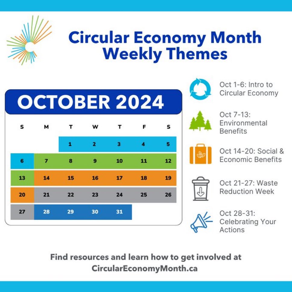 SPCSS ECO-TEAM (@ecospcss) on Twitter photo We are taking part in #CircularEconomyMonth in October <a href="/SPCSSFalcons/">SPCSS Falcons</a> ! Listen to announcements for facts and tips on how YOU can support a circular economy and how this will help us AND our planet! 🌎🌳🔄
Stay tuned for some exciting events!
<a href="/EcoSchoolsCAN/">EcoSchools Canada</a> <a href="/CEMonthCanada/">Circular Economy Month</a> We are taking part in #CircularEconomyMonth in October <a href="/SPCSSFalcons/">SPCSS Falcons</a> ! Listen to announcements for facts and tips on how YOU can support a circular economy and how this will help us AND our planet! 🌎🌳🔄
Stay tuned for some exciting events!
<a href="/EcoSchoolsCAN/">EcoSchools Canada</a> <a href="/CEMonthCanada/">Circular Economy Month</a>