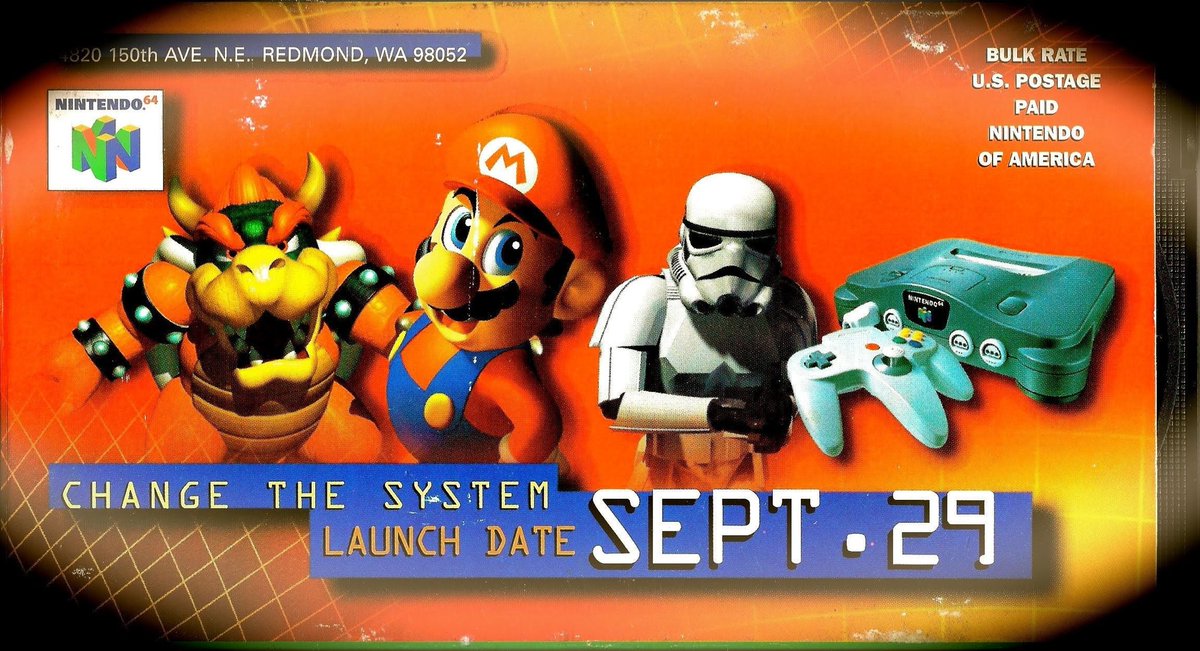 Quest64Official's tweet image. September 29 1996, The Nintendo 64 debuted in the Americas WITH Super Mario 64 and Pilot Wings 64!

The N64 was originally to be called the Ultra 64, but Konami owned the trademark for "Ultra Games", ironically because Nintendo limited 3rd party NES game production years before!