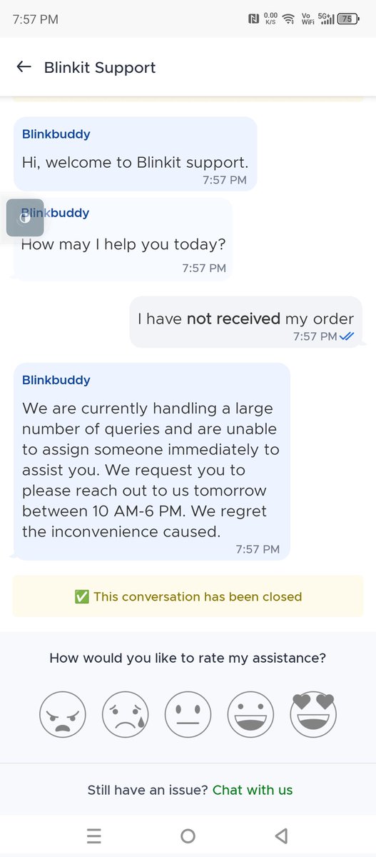 thakurHirdeshG's tweet photo. @letsblinkit 
I make an order with order id - ORD278270539, I already made payment, In app it is showing my order deliverd but I have not recieved yet no call recieved from delivery partner, please help me, to whom my order delivered, why there is not OTP system for paid orders? https://t.co/RilEvD0S2F
