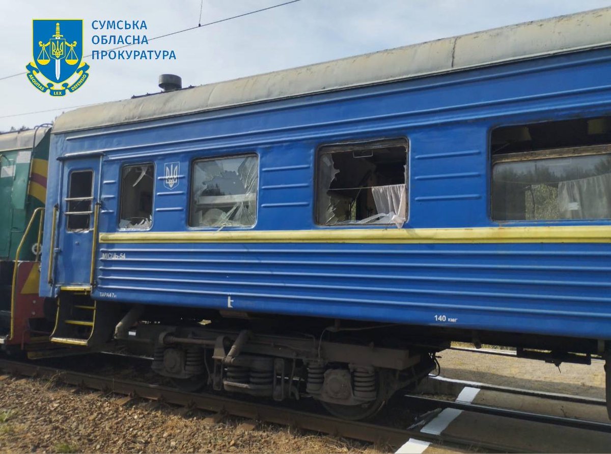 AndrewPerpetua's tweet photo. I see people unironically claiming Ukraine is committing “warcrimes” by attacking Russian soldiers with drones, but they are suspiciously silent when Russia attacks A FUCKING PASSENGER TRAIN with drones. https://t.co/Z1HPUak4sh