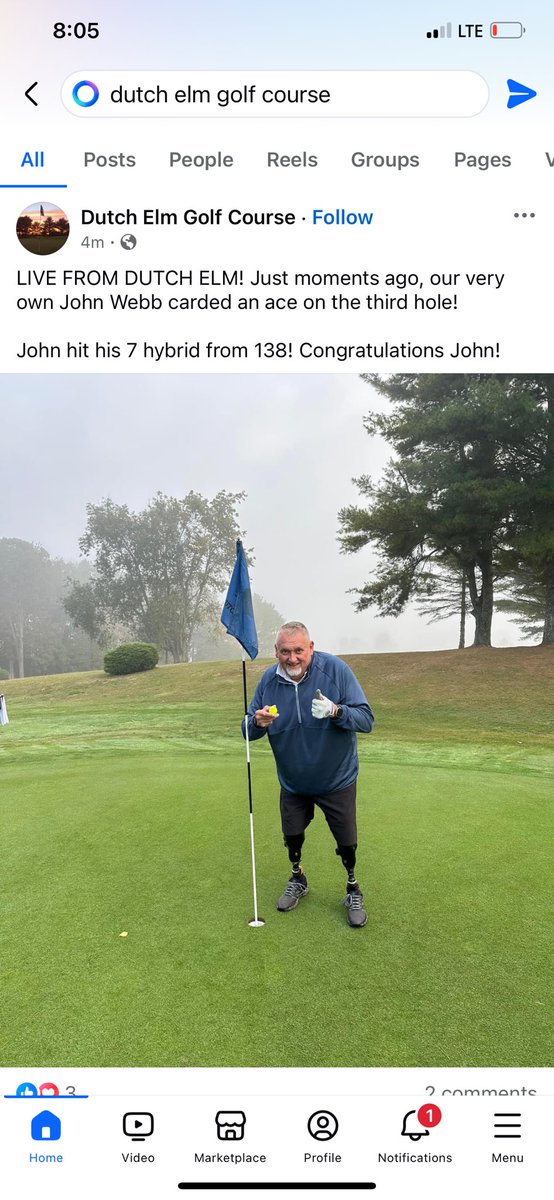 Hole in one for the big guy this morning! 

Not bad for a guy with metal ankles!#SMFKC #DOG ⛳️🏌️