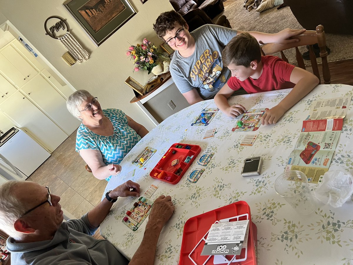 whitlock_annie's tweet photo. Monopoly Go Party. This game is fun. 4 players and many twists and turns. Go out and get it. @Tryazon @Hasbro https://t.co/GOOD9LCzaS