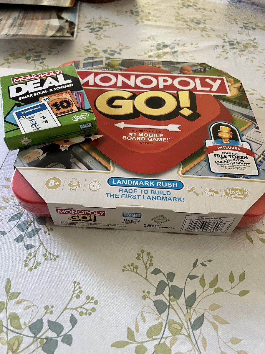 whitlock_annie's tweet photo. Monopoly Go Party. This game is fun. 4 players and many twists and turns. Go out and get it. @Tryazon @Hasbro https://t.co/GOOD9LCzaS