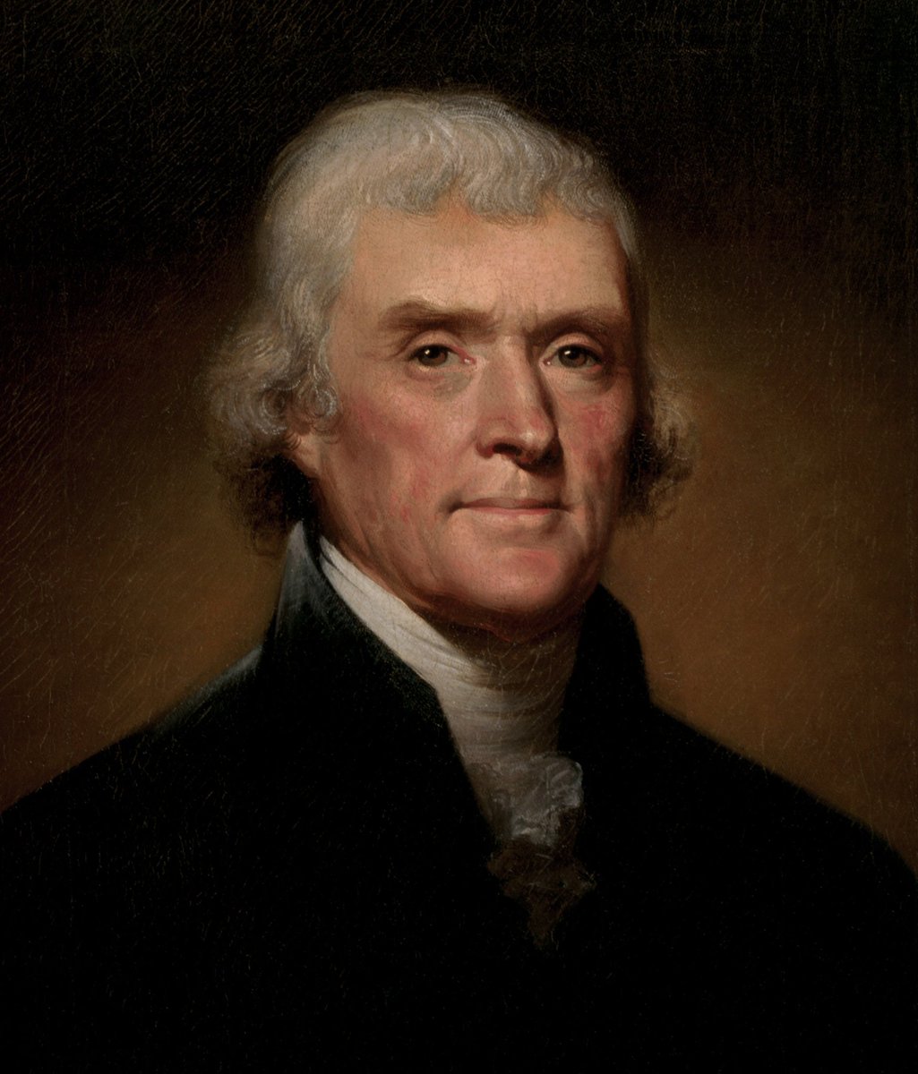 Confluenceq9's tweet photo. "The government you elect is the government you deserve."
- Thomas Jefferson

Official presidential portrait of Thomas Jefferson by Rembrandt Peale, (1800) https://t.co/YrqijXTAqR