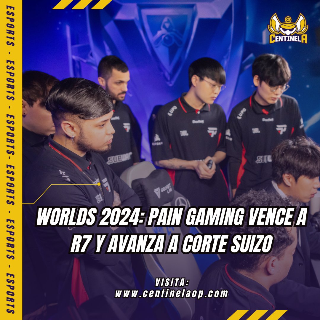 #ÚLTIMAHORA DO BRASIL PARA O MUNDO INTEIRO

La escuadra brasileña <a href="/paiNGamingBR/">paiN Gaming</a>, avanza al Corte Suizo de #Worlds2024 tras derrotar a Movistar R7 con un marcador de 2 mapas 1.

Por primera vez, desde 2015, la casa deportiva originaria de Brasil llega al Main Stage del Worlds.