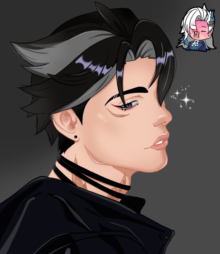 _aiden42_'s tweet photo. Wriothesley withe Neuvillette make up #genshinimpact #wriothesley #wriothesleygenshin #fanart #drawing https://t.co/R7fVuGpRXB