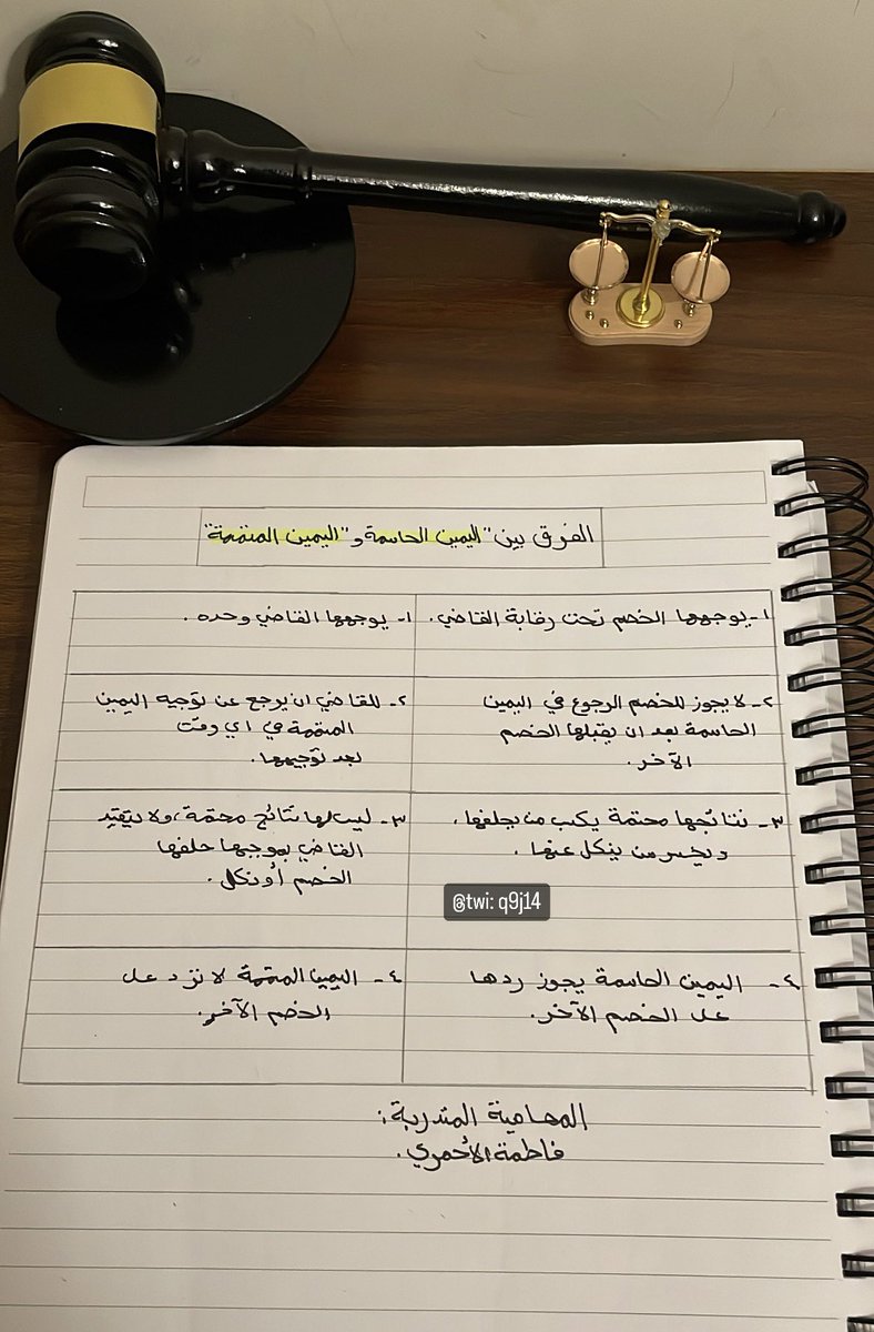 q9j14's tweet photo. الفرق بين #اليمين_الحاسمة و #اليمين_المتممة ✍🏻⚖️.
#القانون #المحاماة #وزارة_العدل #تأهيل_المحامين #محاميه #مركز_التدريب_العدلي https://t.co/Yg6RRal1xe