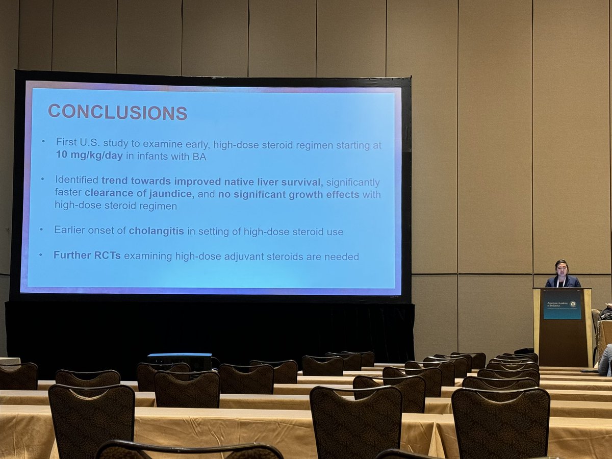 Michael Kochis (@michael_kochis) on Twitter photo Steroids after Kasai? The debate continues, but more data for consideration at <a href="/AAPexperience/">AAP National Conference & Exhibition</a>… great presentation by <a href="/NorahLiang/">Norah Liang, MD</a> reporting on <a href="/StanfordPedSurg/">Stanford Ped Surg</a> experience using high-dose regimen. 👏🏻 #AAP2024 Steroids after Kasai? The debate continues, but more data for consideration at <a href="/AAPexperience/">AAP National Conference & Exhibition</a>… great presentation by <a href="/NorahLiang/">Norah Liang, MD</a> reporting on <a href="/StanfordPedSurg/">Stanford Ped Surg</a> experience using high-dose regimen. 👏🏻 #AAP2024