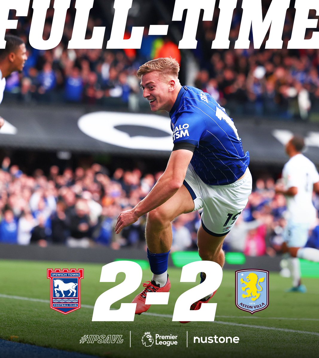 IpswichTown's tweet image. Another hard-earned point to keep the unbeaten run going. ✊

#IPSAVL | @Nustone_UK