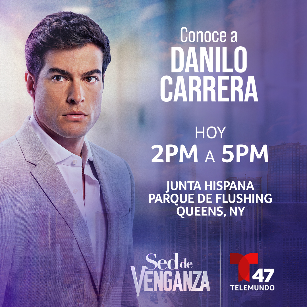 ¡Ha llegado el día! Dirígete a Flushing Park en Queens para asistir a la Junta Hispana, donde tendrás la oportunidad de conocer al actor Danilo Carrera de 2 a 5 p.m.