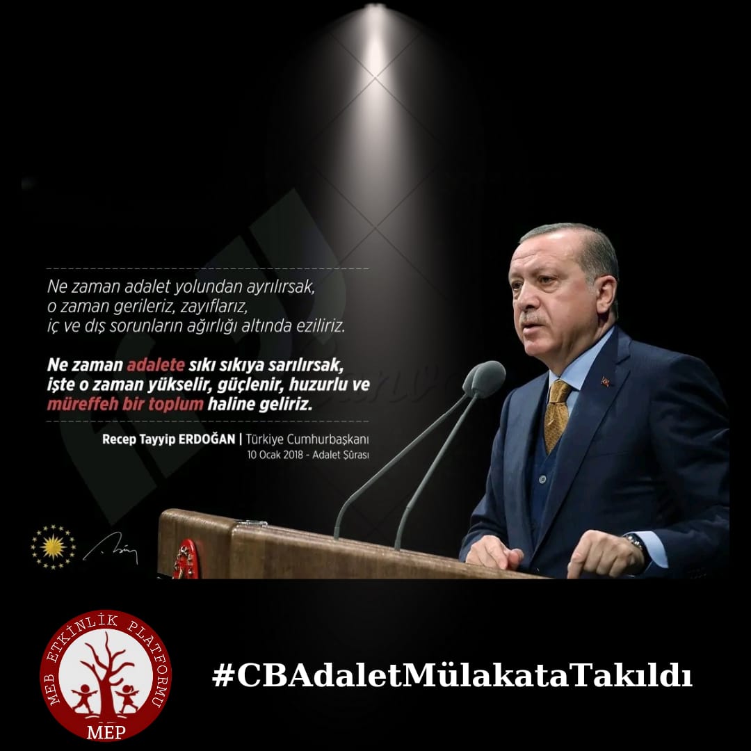 Sayın Cumhurbaşkanımız <a href="/RTErdogan/">Recep Tayyip Erdoğan</a> ;
Farklı şehir ve farklı komisyonlarda yapılan mülakatlar ile adalet ortadan kalkmıştır. Mülakata girilen şehirler Öğretmenlerin kaderi olmasın. Mülakatlar KPSS puan yuvarlama usulü uygulanarak açıklansın.
<a href="/tcbestepe/">T.C. Cumhurbaşkanlığı</a> 
#CBAdaletMülakataTakıldı