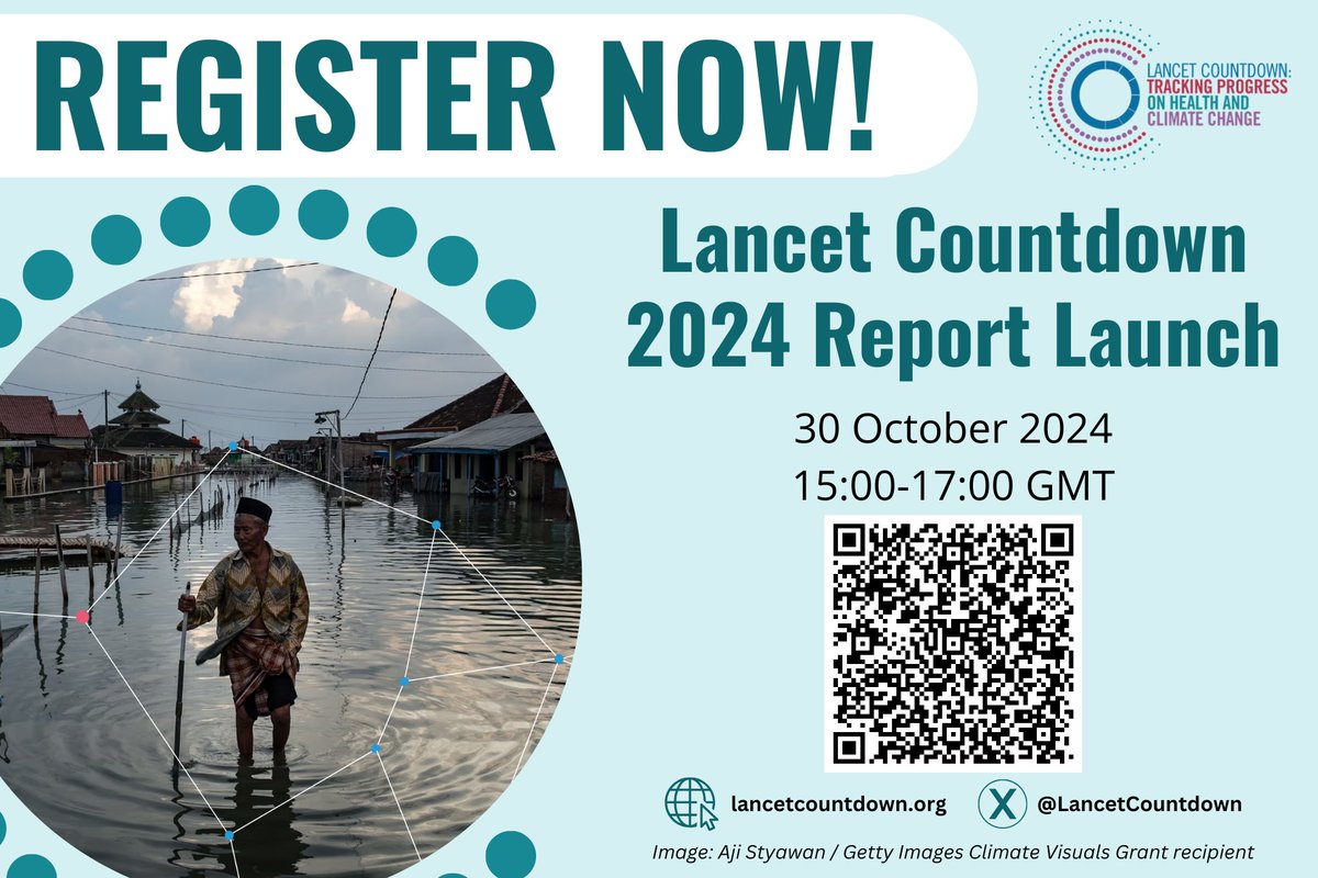 The Lancet (@thelancet) on Twitter photo 📢 REGISTRATION NOW OPEN 📢
Don't miss the launch of the 2024 <a href="/LancetCountdown/">The Lancet Countdown on Health and Climate Change</a> Report documenting the latest global evidence on health and climate change.
📅 30 October 15:00-17:00 GMT
🔗 Register: hubs.li/Q02R4vQr0 📢 REGISTRATION NOW OPEN 📢
Don't miss the launch of the 2024 <a href="/LancetCountdown/">The Lancet Countdown on Health and Climate Change</a> Report documenting the latest global evidence on health and climate change.
📅 30 October 15:00-17:00 GMT
🔗 Register: hubs.li/Q02R4vQr0