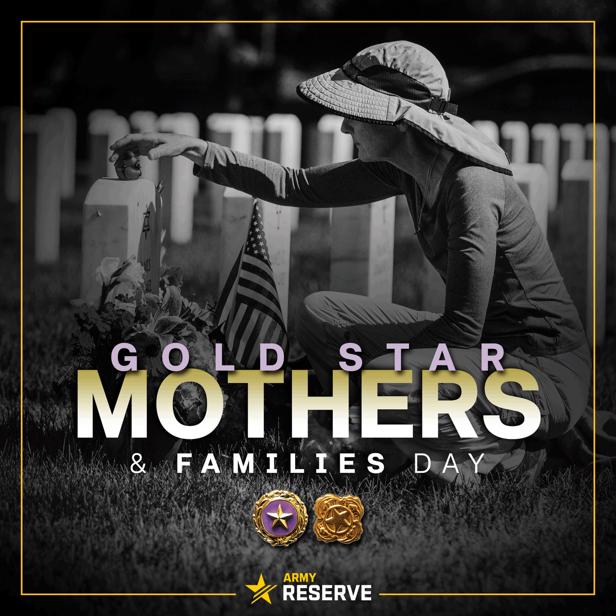 USArmyReserve's tweet photo. Gold Star Mother’s and Family’s Day is observed in the United States on the last Sunday of September and recognized by the U.S. Congress as the day America honors surviving mothers and families of fallen service members.
#SymbolsOfHonor
#GoldStarFamilies https://t.co/0feFK5v4yP