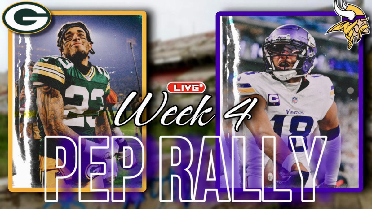 VocalVike's tweet photo. TAP IN AT 11am CT for the week 4 PEP RALLY! #skol #nfl #smackthepack 

Vikings vs Packers PEP RALLY | Will We Make it 4 in a Row? https://t.co/gTpbBri3YO via @YouTube https://t.co/AxQfbgFsb9