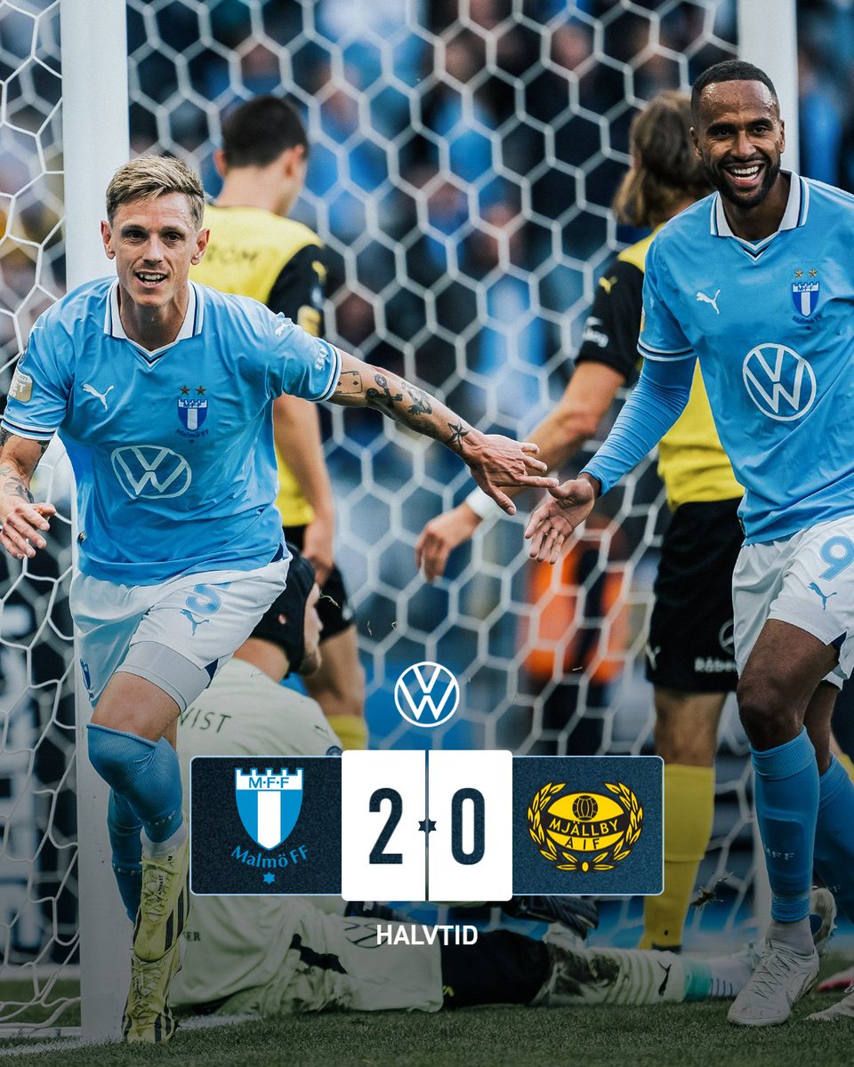 Malmo_FF's tweet image. Vi går till paus med en tvåmålsledning i ryggen!

#MFFMAIF
