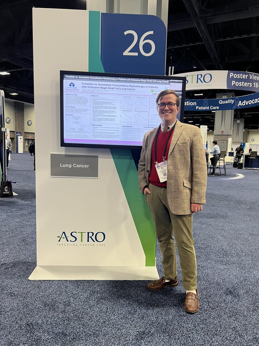 James Ninia (@jamesninia) on Twitter photo Happy to share the results of our retrospective analysis showing a potential benefit for complete consolidation radiotherapy following first line systemic therapy in ES-SCLC! #ASTRO24 <a href="/YaleCancer/">Yale Cancer Center</a> <a href="/YaleRadOnc/">Yale Radiation Oncology Residency</a> Happy to share the results of our retrospective analysis showing a potential benefit for complete consolidation radiotherapy following first line systemic therapy in ES-SCLC! #ASTRO24 <a href="/YaleCancer/">Yale Cancer Center</a> <a href="/YaleRadOnc/">Yale Radiation Oncology Residency</a>