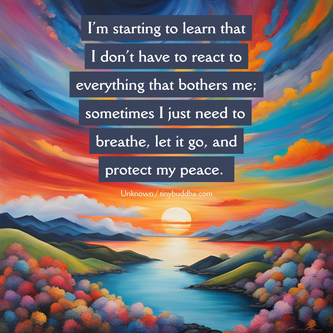 LifeWithJohn's tweet photo. "I'm starting to learn that I don't have to react to everything that bothers me;
Sometimes I just need to breathe, let it go,
and protect my peace." - Unknown Author https://t.co/c3ymrOEpPX