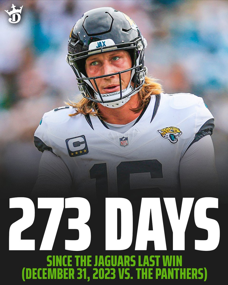 DKSportsbook's tweet image. The Jaguars haven't won a game since 2023 😬