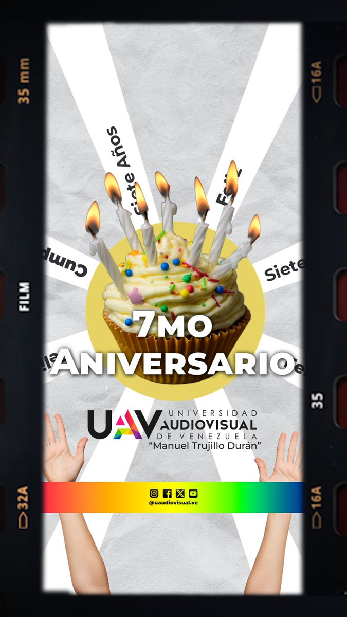 👩‍💻 La Universidad Audiovisual de Venezuela 🎬 “Manuel Trujillo Durán”🎬 en su ✨7️⃣mo Aniversario✨ cuenta con más de 3️⃣0️⃣0️⃣ estudiantes que buscan consolidar y fortalecer sus conocimientos del mundo audiovisual, con la intención de emprender en el área. 📽️

#SomosUAV #queestudiar