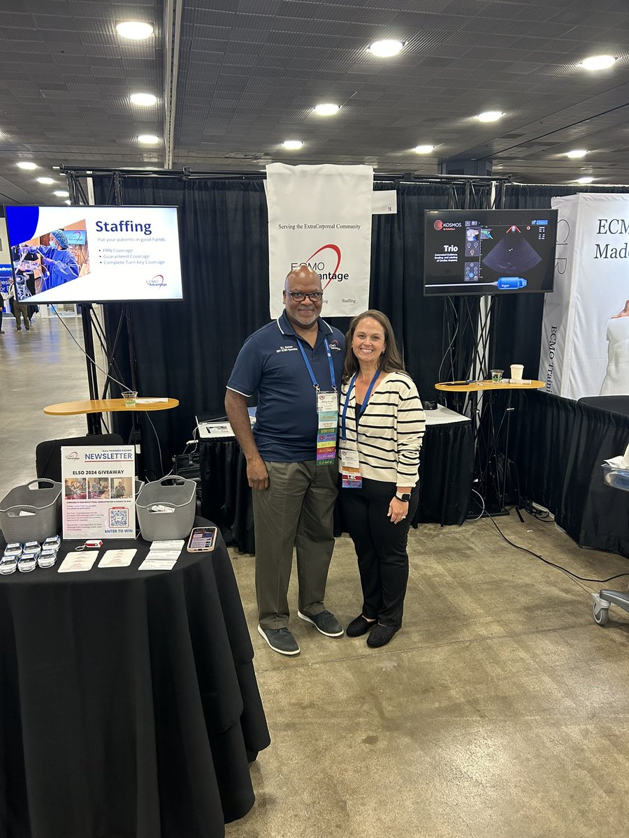 ECMOAdvantage's tweet photo. REUNITED!  One of the best parts of #elso2024 is when folks stop by to see the man, the myth, the ECMO simulation legend Myron Norman! Whether it was 10+ years ago or 10 months ago, an ECMO Advantage training with Myron is a memorable experience! https://t.co/QCmz6q2V6k