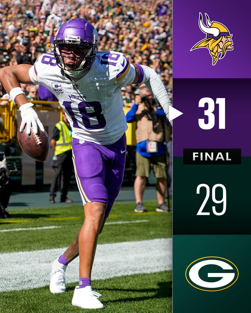 FINAL: <a href="/Vikings/">Minnesota Vikings</a> stay undefeated (4-0)!

#MINvsGB
