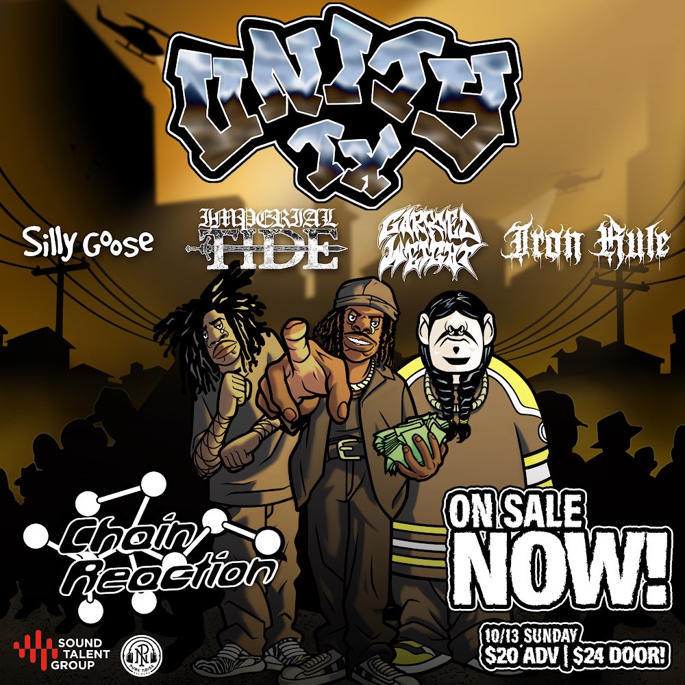 October 13th with <a href="/UNITYTX/">“SOMEWHERE, IN BETWEEN…” OUT MARCH 13TH</a> <a href="/ChainReactionCA/">Chain Reaction</a> 

Tickets: linktr.ee/carriedweight