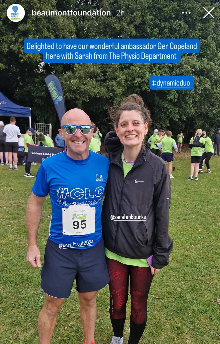 Sarah_Physio_'s tweet photo. Great turn out today @FriendsBeaumont fun run… well done to Ger Copeland who 6 months ago was an inpt. on our hyper-acute stroke unit + pt. on our Early Supported Discharge service …. and today ran 5km in 19 minutes! 👏👏👏🧠🏃🏃‍♀️@Beaumont_Dublin https://t.co/yngF3KAkOI