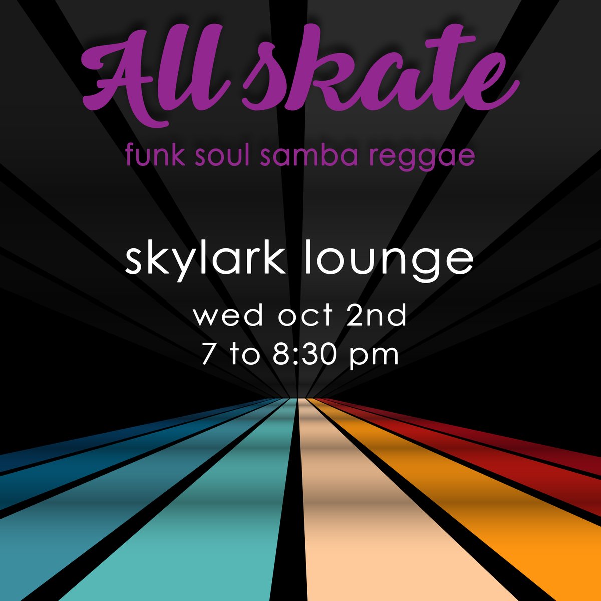 allskateband's tweet image. We're excited for our show this week, returning to the Skylark Lounge! This Wednesday, Oct 2nd, All Skate plays from 7 to 8:30pm, followed by the amazing weekly Butter 'n Jam show. Hope to see you there!
facebook.com/events/8413900…
#allskateband #eastaustin #austinmusic