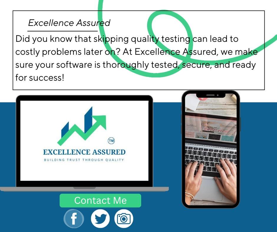 cjerese09's tweet image. At Excellence Assured, we make sure your software is fully tested, safe, and ready to go before reaching your users.
#websiteqaspecialist 
#defectreporting 
#qualityassurance 
#QualityMatters 
#ExcellenceAssured 
#bsitgawingposible